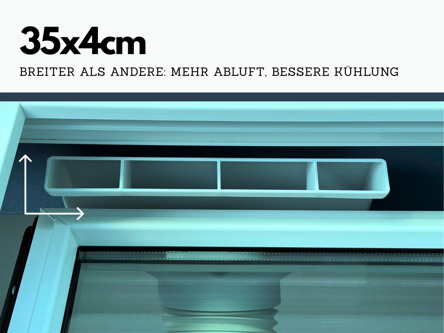 Extra breiter Kippfenster Abluft-Adapter für mobile Klimaanlagen mit 150mm Schlauch - Image 3